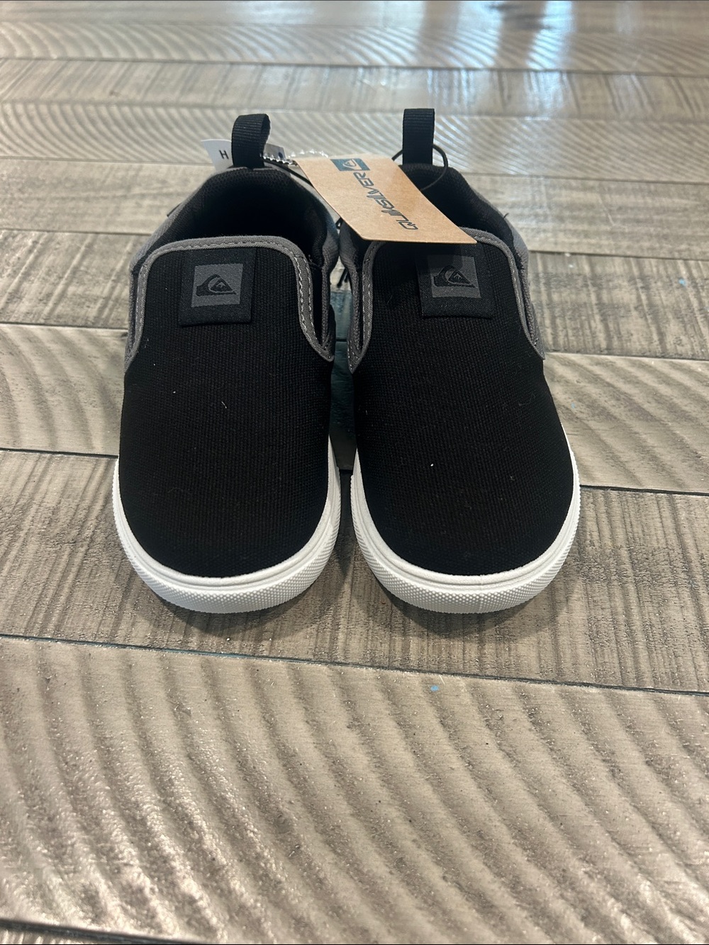 Quiksilver Kids Black & White Slip-On Sneakers